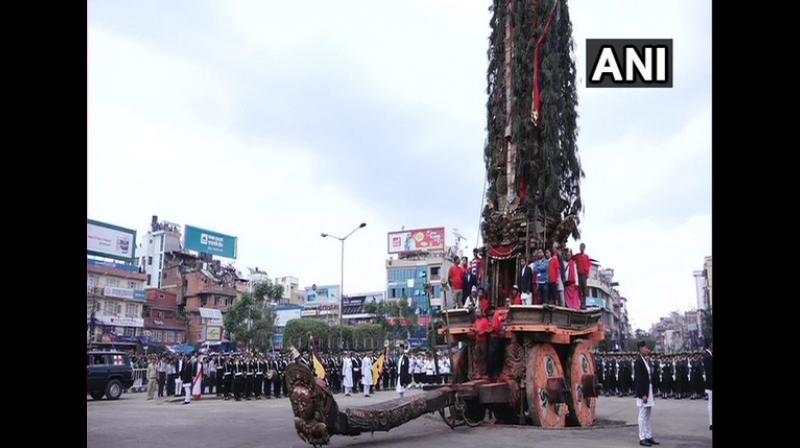 'Rato Machhindranath' chariot festival concluded in Nepal's Lalitpur district on Sunday. (Photo: ANI) 'Rato Machhindranath' chariot festival concluded in Nepal's Lalitpur district on Sunday. (Photo: ANI)