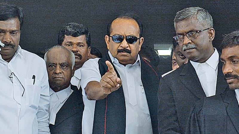 MDMK chief Vaiko addressing the media outside the court after the verdict. (Photo: DC) MDMK chief Vaiko addressing the media outside the court after the verdict. (Photo: DC)