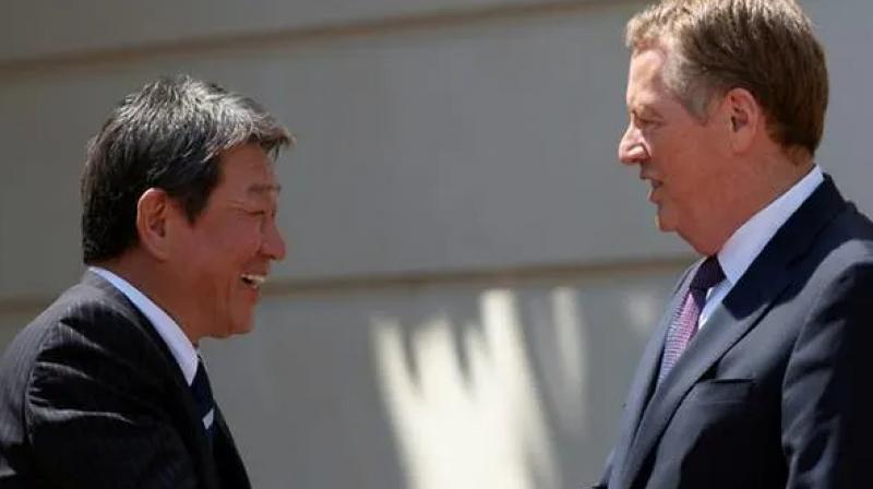 'This progress will be confirmed at the Japan-US summit' on the sidelines of the Group of Seven (G7) summit currently being held in France, where how to proceed further will be also discussed, Motegi said. (Photo: AFP) 'This progress will be confirmed at the Japan-US summit' on the sidelines of the Group of Seven (G7) summit currently being held in France, where how to proceed further will be also discussed, Motegi said. (Photo: AFP)