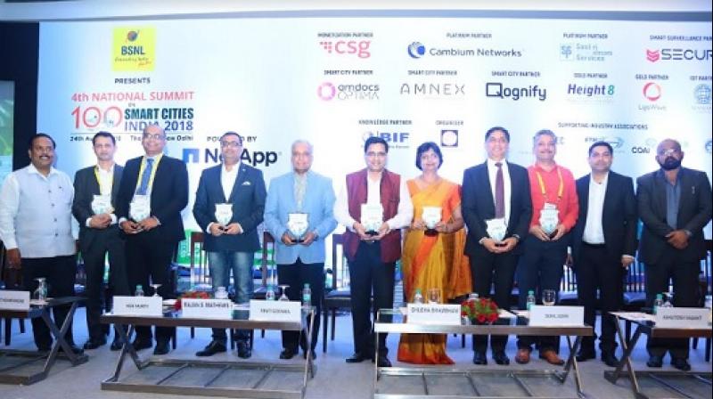 Left to Right:1. Mr. Shashi Dharan, Managing Director, Bharat Exhibitions2. Mr. Chetan Hebbalae, Senior Director of Product Management, Cambium Networks3. Mr. Vineet Kshirsagar, Director for Government Business, NetApp Marketing and Services Pvt. Ltd. Left to Right:1. Mr. Shashi Dharan, Managing Director, Bharat Exhibitions2. Mr. Chetan Hebbalae, Senior Director of Product Management, Cambium Networks3. Mr. Vineet Kshirsagar, Director for Government Business, NetApp Marketing and Services Pvt. Ltd.