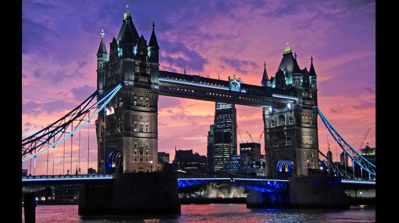 The lit gothic-style Tower Bridge, one of London's oldest landmarks at sunset. (Photo: Pixabay) The lit gothic-style Tower Bridge, one of London's oldest landmarks at sunset. (Photo: Pixabay)