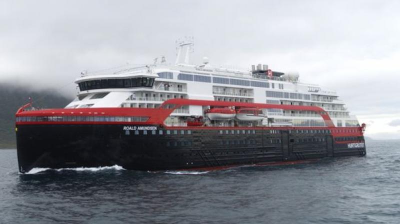 The company estimates that the battery pack will reduce fuel consumption and save about 20 per cent in carbon dioxide emissions, compared to if the ship was operating on marine gasoil alone. (Photo: Hurtigruten) The company estimates that the battery pack will reduce fuel consumption and save about 20 per cent in carbon dioxide emissions, compared to if the ship was operating on marine gasoil alone. (Photo: Hurtigruten)