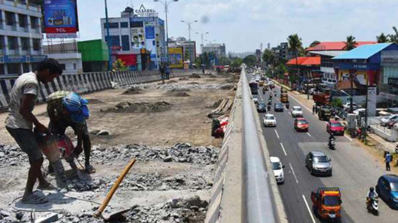 Repair works at Palarivattom flyover. (File pic) Repair works at Palarivattom flyover. (File pic)