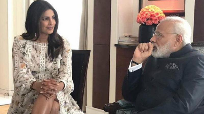 Priyanka Chopra and PM Narendra Modi. Priyanka Chopra and PM Narendra Modi.