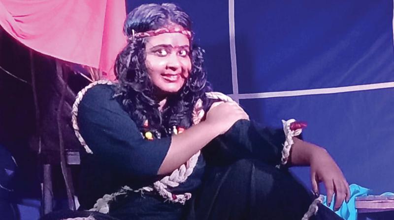 Gopika during the performance Gopika during the performance