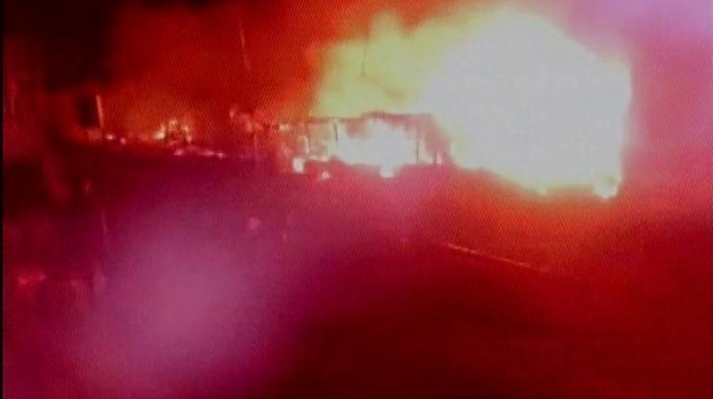 A health care centre in Lodhama and a hydel project in Rimbik were set ablaze on Thursday night. (Photo: ANI | Twitter) A health care centre in Lodhama and a hydel project in Rimbik were set ablaze on Thursday night. (Photo: ANI | Twitter)