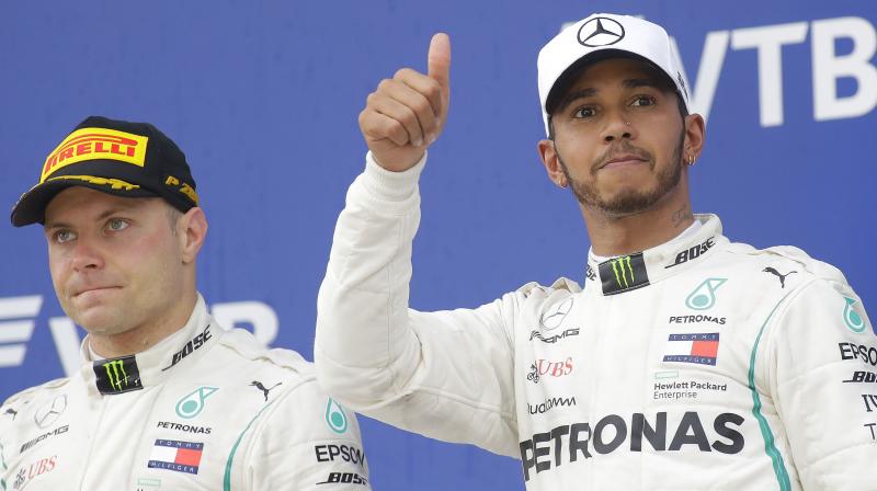 Bottas had started on pole and was unhappy at being asked to obey team orders that deprived him of a possible victory as he came home 2.5 seconds behind Hamilton, who looked sheepish about it all after the race. (Photo: AP) Bottas had started on pole and was unhappy at being asked to obey team orders that deprived him of a possible victory as he came home 2.5 seconds behind Hamilton, who looked sheepish about it all after the race. (Photo: AP)