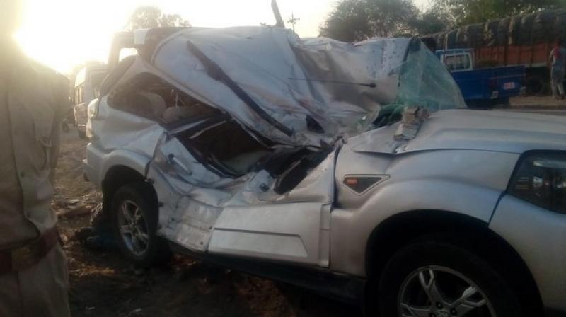 The STF team was travelling from Lucknow to Kanpur. (Photo: ANI) The STF team was travelling from Lucknow to Kanpur. (Photo: ANI)