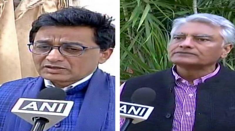 Jakhar proposed the resignation in wake of defeat from Gurdaspur while Ajoy's offered after the party could manage to win only one seat in the state in the recently held Lok Sabha polls. (Photo: ANI) Jakhar proposed the resignation in wake of defeat from Gurdaspur while Ajoy's offered after the party could manage to win only one seat in the state in the recently held Lok Sabha polls. (Photo: ANI)