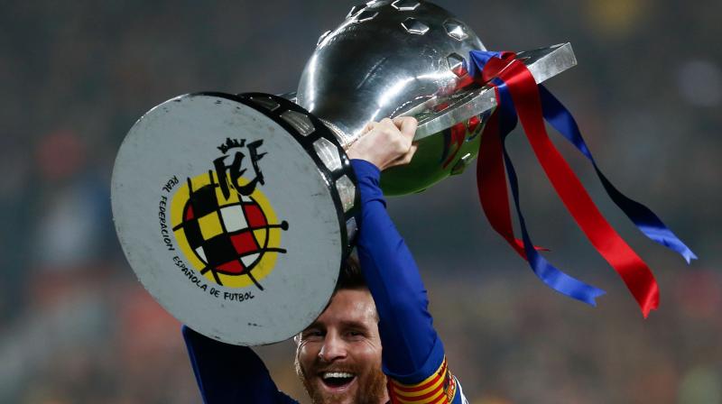 Messi became the first player to win 10 La Liga crowns with Barca and only the third player from any club to do so. (Photo: AFP) Messi became the first player to win 10 La Liga crowns with Barca and only the third player from any club to do so. (Photo: AFP)