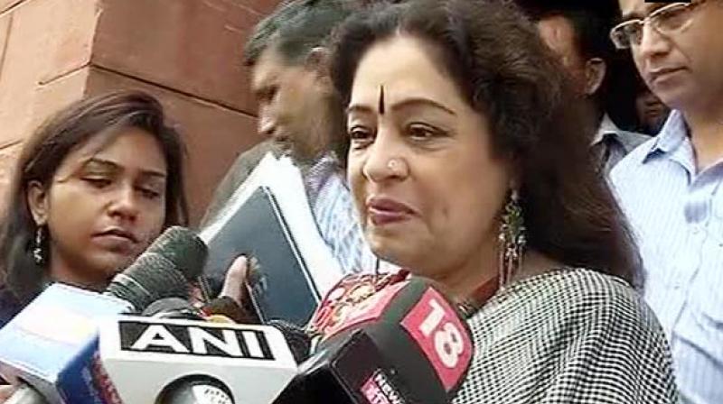 BJP MP Kirron Kher addressing the media. (Photo: Twitter | ANI) BJP MP Kirron Kher addressing the media. (Photo: Twitter | ANI)