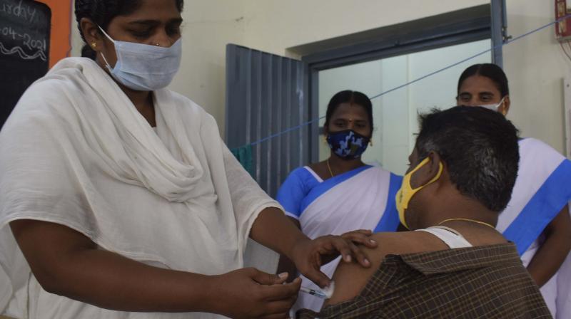 Anantapur district targeted to inoculate 21,835 people against Covid-19. But it went on to vaccinate 23,078 people across the district till Saturday night. (Photo: DC/Narayana Rao)