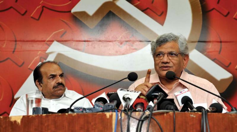 CPM general secretary Sitaram Yechury in a press meet in Thiruvananthapuram on Sunday. (Photo: DC) CPM general secretary Sitaram Yechury in a press meet in Thiruvananthapuram on Sunday. (Photo: DC)