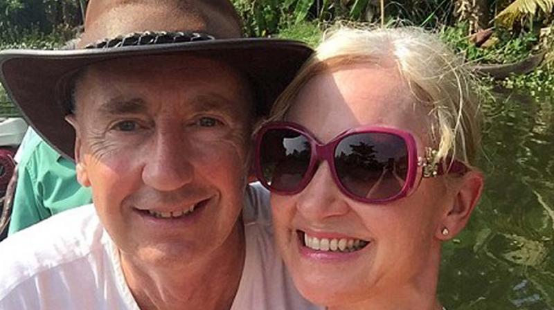 Jonathan Agnew with wife Emma during their visit to Alappuzha. (Picture courtesy: DailyMail) Jonathan Agnew with wife Emma during their visit to Alappuzha. (Picture courtesy: DailyMail)