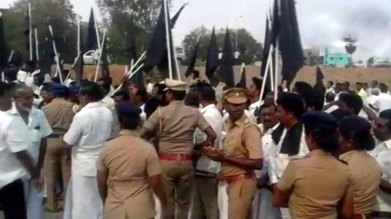 Police said the stones hit the rear end of the vehicle, which did not suffer any damage and the minister continued with her journey. (Photo: ANI | Twitter) Police said the stones hit the rear end of the vehicle, which did not suffer any damage and the minister continued with her journey. (Photo: ANI | Twitter)