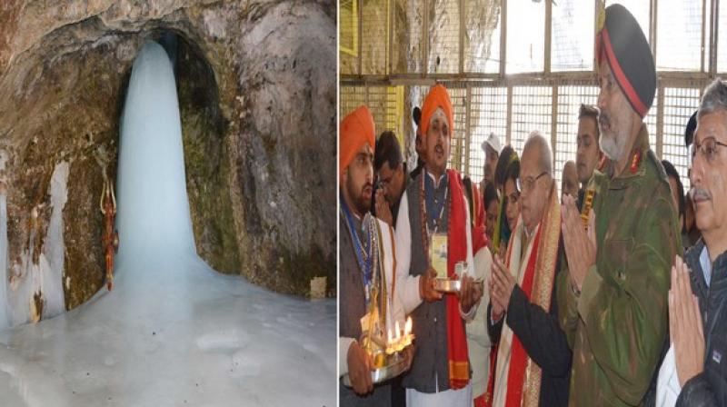 J&K Governor Satya Pal Malik offering prayers at the holy shrine. (Photo: ANI) J&K Governor Satya Pal Malik offering prayers at the holy shrine. (Photo: ANI)