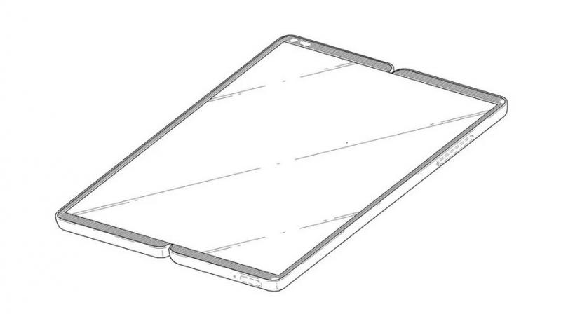 LG's foldable phone patent which can be turned into tablet as well. (Image: LG) LG's foldable phone patent which can be turned into tablet as well. (Image: LG)