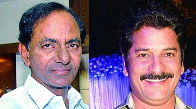 Telangana Chief Minister K. Chandrashekhar Rao and TD leader A. Revanth Reddy Telangana Chief Minister K. Chandrashekhar Rao and TD leader A. Revanth Reddy