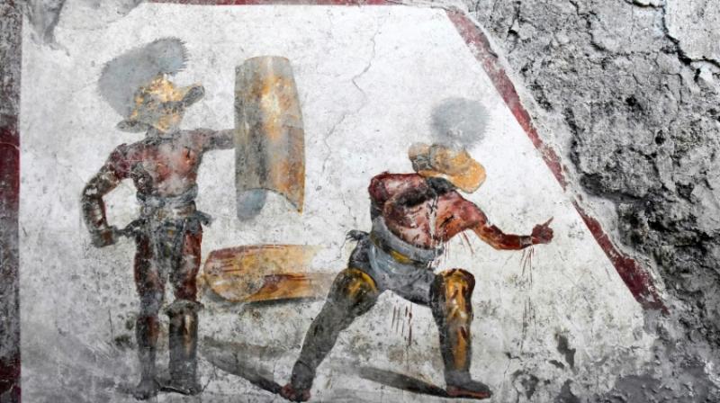 The most eye-catching one, however, was the skeleton of a man in 2018 whose torso was found protruding from a large stone block which had crushed his head. (Photo: AFP) The most eye-catching one, however, was the skeleton of a man in 2018 whose torso was found protruding from a large stone block which had crushed his head. (Photo: AFP)