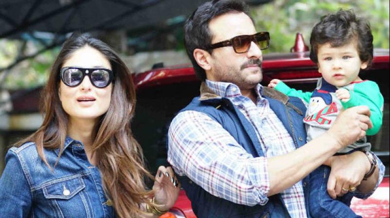 Kareena Kapoor Khan with Saif and Taimur. Kareena Kapoor Khan with Saif and Taimur.