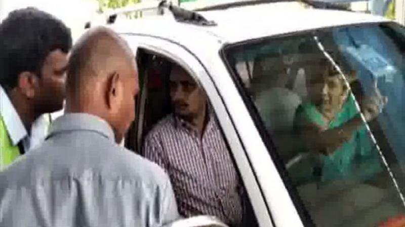 This is the second such incident at Kaja toll gate. (Photo:ANI) This is the second such incident at Kaja toll gate. (Photo:ANI)