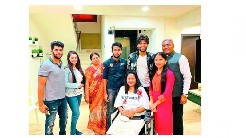 Vijay Deverakonda with his fans during the ride. Vijay Deverakonda with his fans during the ride.