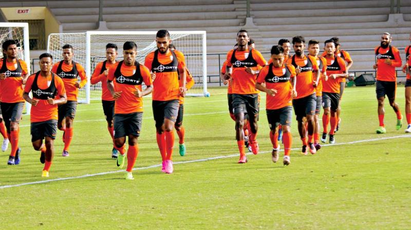A buoyant India will take on face Nepal in an international friendly at the Mumbai Football Arena here on Tuesday. A buoyant India will take on face Nepal in an international friendly at the Mumbai Football Arena here on Tuesday.