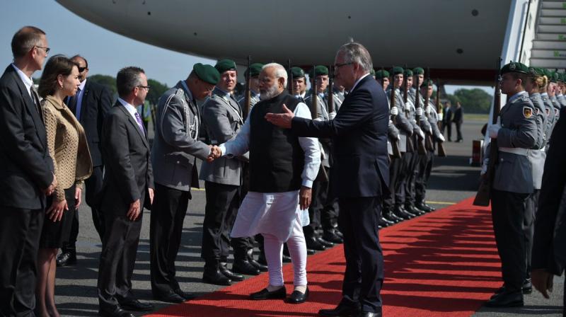 Prime Minister Narendra Modi arrives in Berlin, Germany. (Photo: Twitter | PIB) Prime Minister Narendra Modi arrives in Berlin, Germany. (Photo: Twitter | PIB)