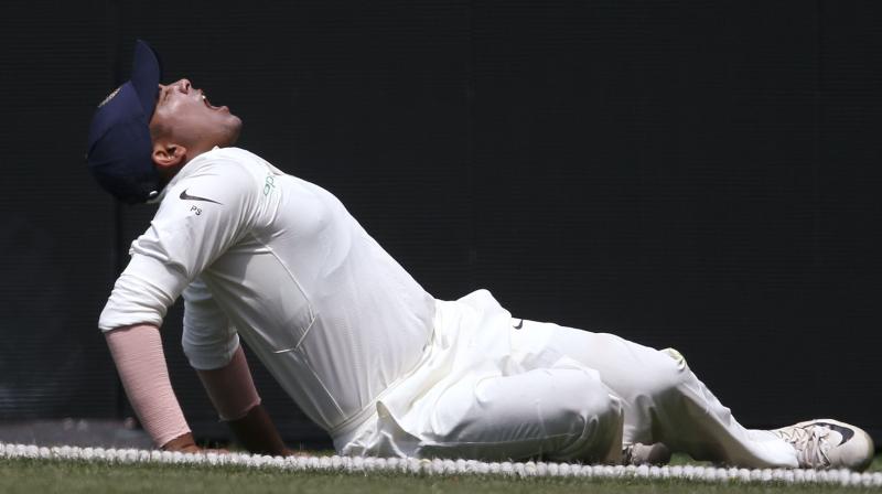 "Opening batsman Prithvi Shaw suffered a left ankle injury while attempting a catch at the boundary ropes in the tour game against CA XI at The Sydney Cricket Ground," said the BCCI in a statement. (Photo: AP) "Opening batsman Prithvi Shaw suffered a left ankle injury while attempting a catch at the boundary ropes in the tour game against CA XI at The Sydney Cricket Ground," said the BCCI in a statement. (Photo: AP)