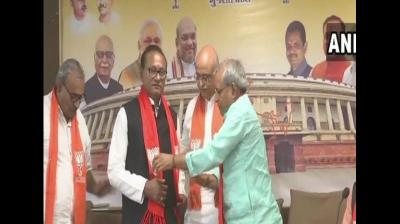 Purushottam Sawariya, a former Congress MLA, joined the BJP on Monday in Gandhinagar. (Photo: ANI) Purushottam Sawariya, a former Congress MLA, joined the BJP on Monday in Gandhinagar. (Photo: ANI)