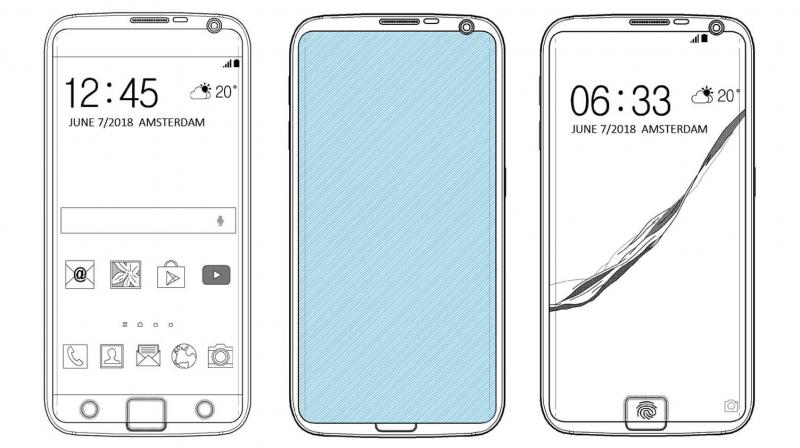 The other images of the patent reveal that Samsung is also planning to introduce the 'Gesture'-based navigation in its UI with the same partially embedded sensor in the screen. (Photo: LetsGoDigital) The other images of the patent reveal that Samsung is also planning to introduce the 'Gesture'-based navigation in its UI with the same partially embedded sensor in the screen. (Photo: LetsGoDigital)