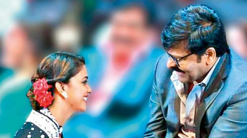 Keerthy Suresh and Chiranjeevi Keerthy Suresh and Chiranjeevi