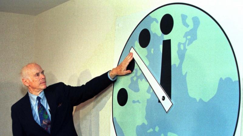 The Doomsday Clock was created in 1947. It has changed 19 times since then. The Doomsday Clock was created in 1947. It has changed 19 times since then.