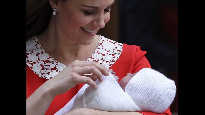 In this file photo dated Monday, April 23, 2018 Kate, Duchess of Cambridge holds her newborn baby son, to be named Prince Louis, as she leaves the Lindo wing at St Mary's Hospital in London London. (Photo: AP) In this file photo dated Monday, April 23, 2018 Kate, Duchess of Cambridge holds her newborn baby son, to be named Prince Louis, as she leaves the Lindo wing at St Mary's Hospital in London London. (Photo: AP)