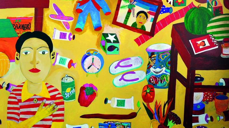 myriad forms: One of Nandini Goud’s paintings inspired by children, specially the manner in which they scatter their belongings myriad forms: One of Nandini Goud’s paintings inspired by children, specially the manner in which they scatter their belongings