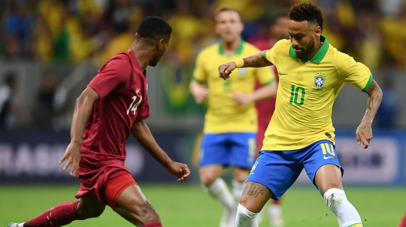 A distraught-looking Neymar was seen covering his face with his hands as he sat on the bench after hobbling from the field in the 20th minute at Brasilia's Mane Garrincha Stadium. A distraught-looking Neymar was seen covering his face with his hands as he sat on the bench after hobbling from the field in the 20th minute at Brasilia's Mane Garrincha Stadium.