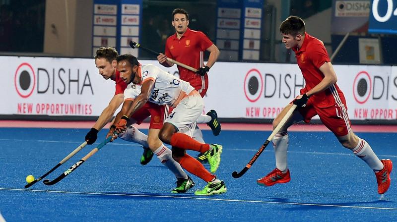 Ward (43rd, 57th minutes) struck two field goals for England after David Goodfield gave them the lead in the 25th minute.(Photo: PTI) Ward (43rd, 57th minutes) struck two field goals for England after David Goodfield gave them the lead in the 25th minute.(Photo: PTI)