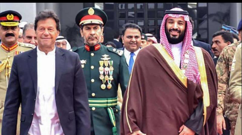 Pakistan and Saudi Arabia on Sunday signed a slew of investment agreements worth USD 20 billion which will provide a welcome relief to the teetering economy of cash-strapped Pakistan. (Photo: AFP) Pakistan and Saudi Arabia on Sunday signed a slew of investment agreements worth USD 20 billion which will provide a welcome relief to the teetering economy of cash-strapped Pakistan. (Photo: AFP)