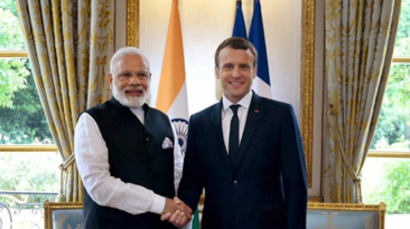 Prime Minister Narendra Modi and French President Emmanuel Macron. (Photo: PTI) Prime Minister Narendra Modi and French President Emmanuel Macron. (Photo: PTI)