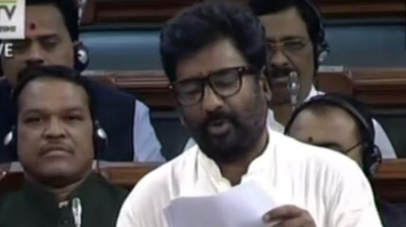 Shiv Sena MP Ravindra Gaikwad speaks in Lok Sabha. (Photo: video grab) Shiv Sena MP Ravindra Gaikwad speaks in Lok Sabha. (Photo: video grab)