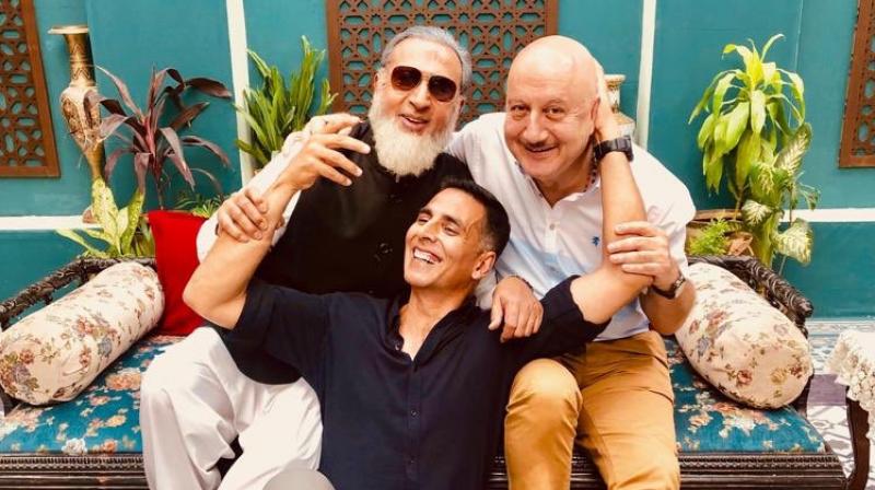 Akshay Kumar with Anupam Kher and Gulshan Grover. (Photo: Twitter) Akshay Kumar with Anupam Kher and Gulshan Grover. (Photo: Twitter)