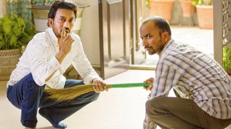 A still from Deepak Dobriyal's last film 'Hindi Medium'. Dobriyal is here seen with Irrfan Khan. A still from Deepak Dobriyal's last film 'Hindi Medium'. Dobriyal is here seen with Irrfan Khan.