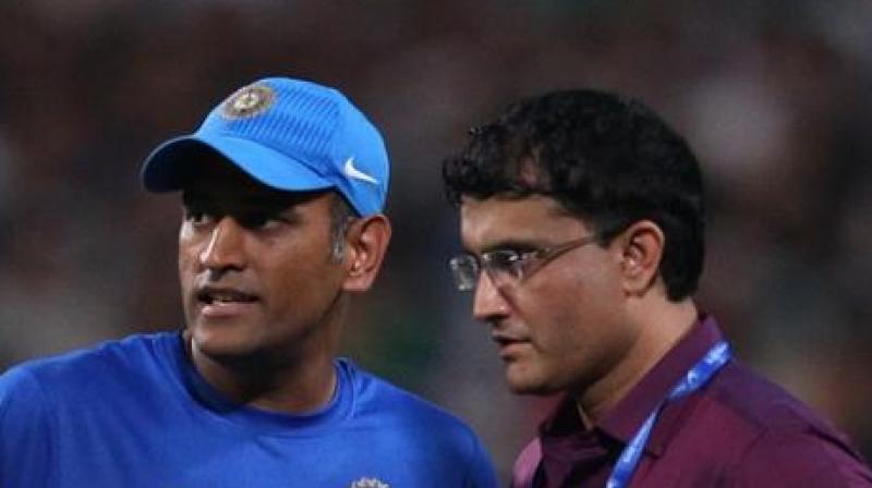 "If Sourav (Ganguly) had not persisted with him (MS Dhoni), India would have arguably lost its finest wicketkeeper-batsman till date," says the book "Winning Like Sourav: Think & Succeed Like Ganguly", written by Abhirup Bhattacharya. (Photo: BCCI) "If Sourav (Ganguly) had not persisted with him (MS Dhoni), India would have arguably lost its finest wicketkeeper-batsman till date," says the book "Winning Like Sourav: Think & Succeed Like Ganguly", written by Abhirup Bhattacharya. (Photo: BCCI)