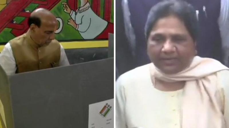 'The value of vote is the same either poor or rich,' Mayawati said. Among the early voters were Rajnath Singh and Yashwant Sinha. (Photo: ANI) 'The value of vote is the same either poor or rich,' Mayawati said. Among the early voters were Rajnath Singh and Yashwant Sinha. (Photo: ANI)
