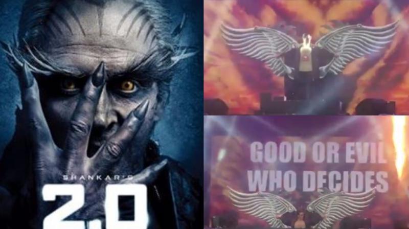 Akshay Kumar's look in '2.0' and screengrabs from the video. Akshay Kumar's look in '2.0' and screengrabs from the video.