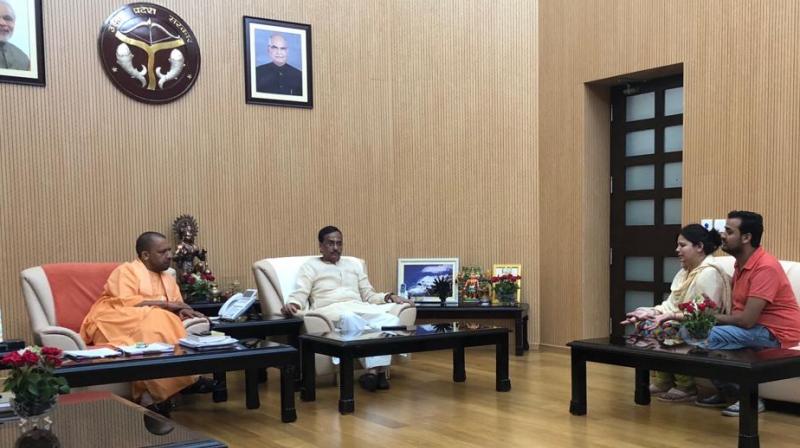 The chief minister assured family of all the possible help and also met the two daughters and consoled the family promising strict action against the guilty. (Photo: ANI | Twitter) The chief minister assured family of all the possible help and also met the two daughters and consoled the family promising strict action against the guilty. (Photo: ANI | Twitter)