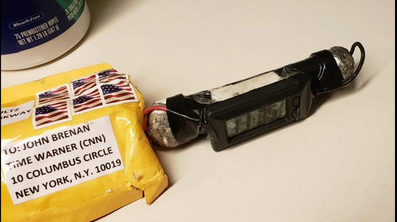 This image obtained Wednesday, Oct. 24, 2018, and provided by ABC News shows a package addressed to former CIA head John Brennan and an explosive device that was sent to CNN's New York office. (Photo | AP) This image obtained Wednesday, Oct. 24, 2018, and provided by ABC News shows a package addressed to former CIA head John Brennan and an explosive device that was sent to CNN's New York office. (Photo | AP)