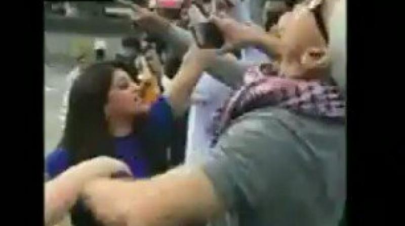 Local police intervened and escorted Shazia and her associates from the location. (Photo: ANI) Local police intervened and escorted Shazia and her associates from the location. (Photo: ANI)
