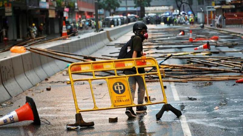 The officers involved are from the Emergency Unit of New Territories South and were deployed to contain extremely violent protesters who had vandalised shops and entertainment venues in Yi Pei Square in Tsuen Wan at about 8 pm (local time). (Photo: ANI) The officers involved are from the Emergency Unit of New Territories South and were deployed to contain extremely violent protesters who had vandalised shops and entertainment venues in Yi Pei Square in Tsuen Wan at about 8 pm (local time). (Photo: ANI)