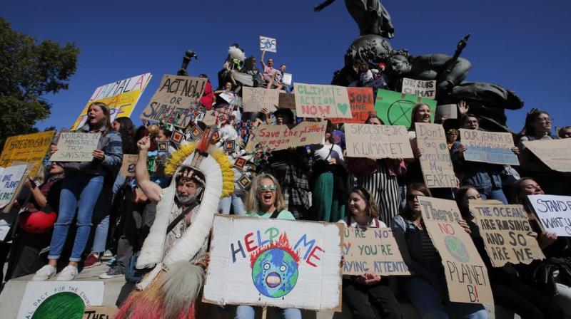 Young people afraid for their futures protested around the globe Friday to implore leaders to tackle climate change, turning out by the hundreds of thousands to insist that the warming world can’t wait any longer. (Photo: AP) Young people afraid for their futures protested around the globe Friday to implore leaders to tackle climate change, turning out by the hundreds of thousands to insist that the warming world can’t wait any longer. (Photo: AP)